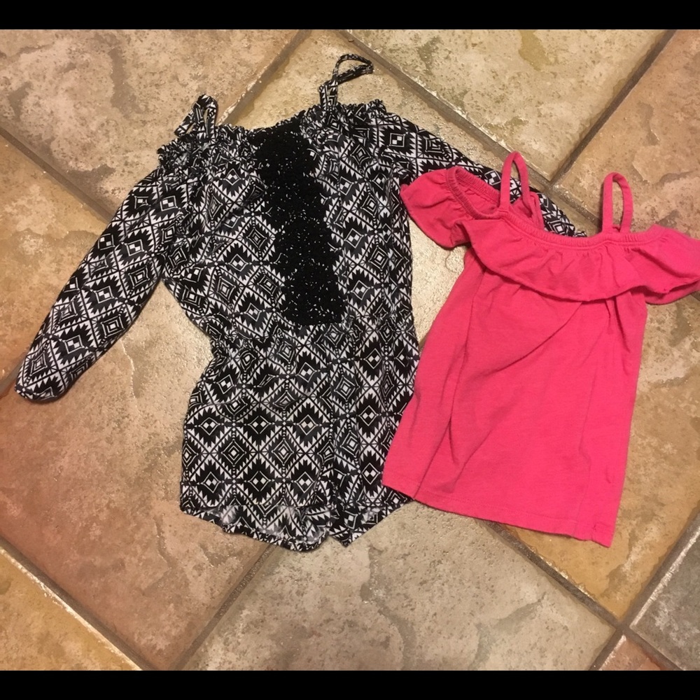 Off the shoulder shirt & romper
